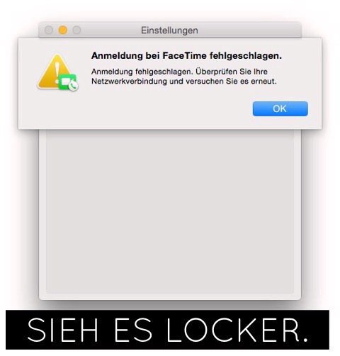 Fehlerbild FaceTime
