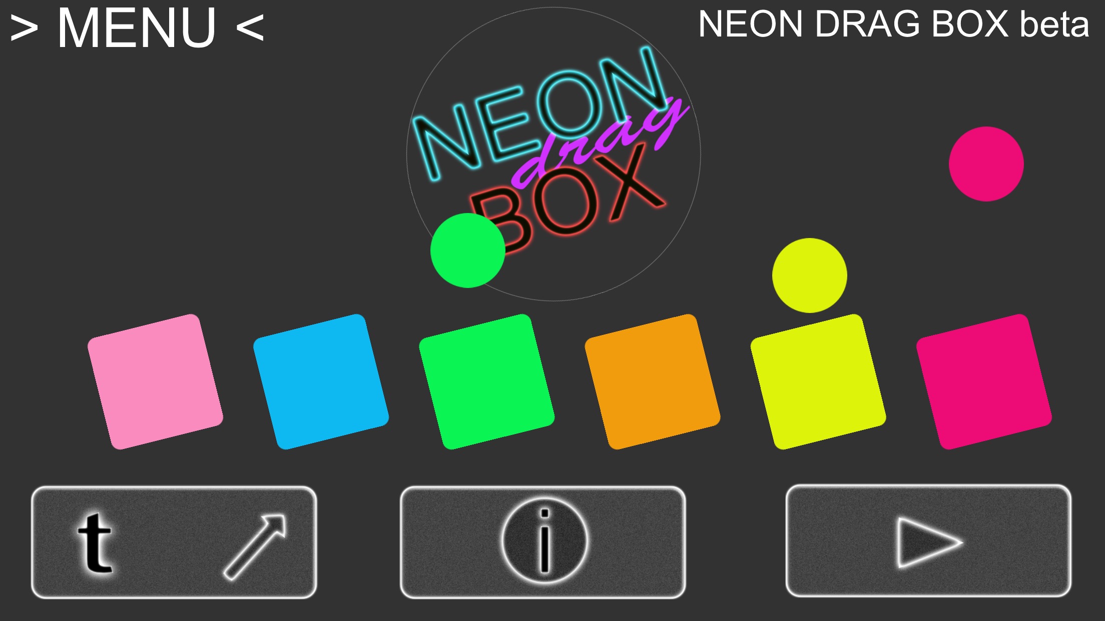 Neon Drag Box HTML 5 Game 