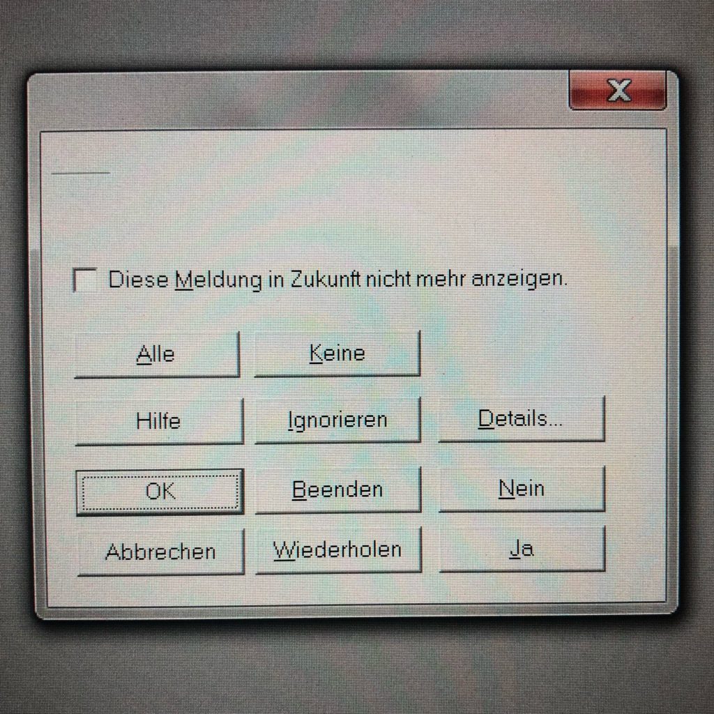 Fehlermeldung der Woche