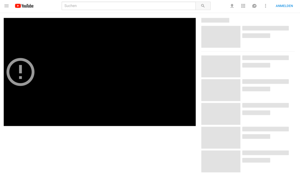 you tube ohne Inhalt